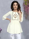 White Colour Alesong 2 Designer Fancy Casual Heavy Rayon Designer Latest Top Collection Alesong 38